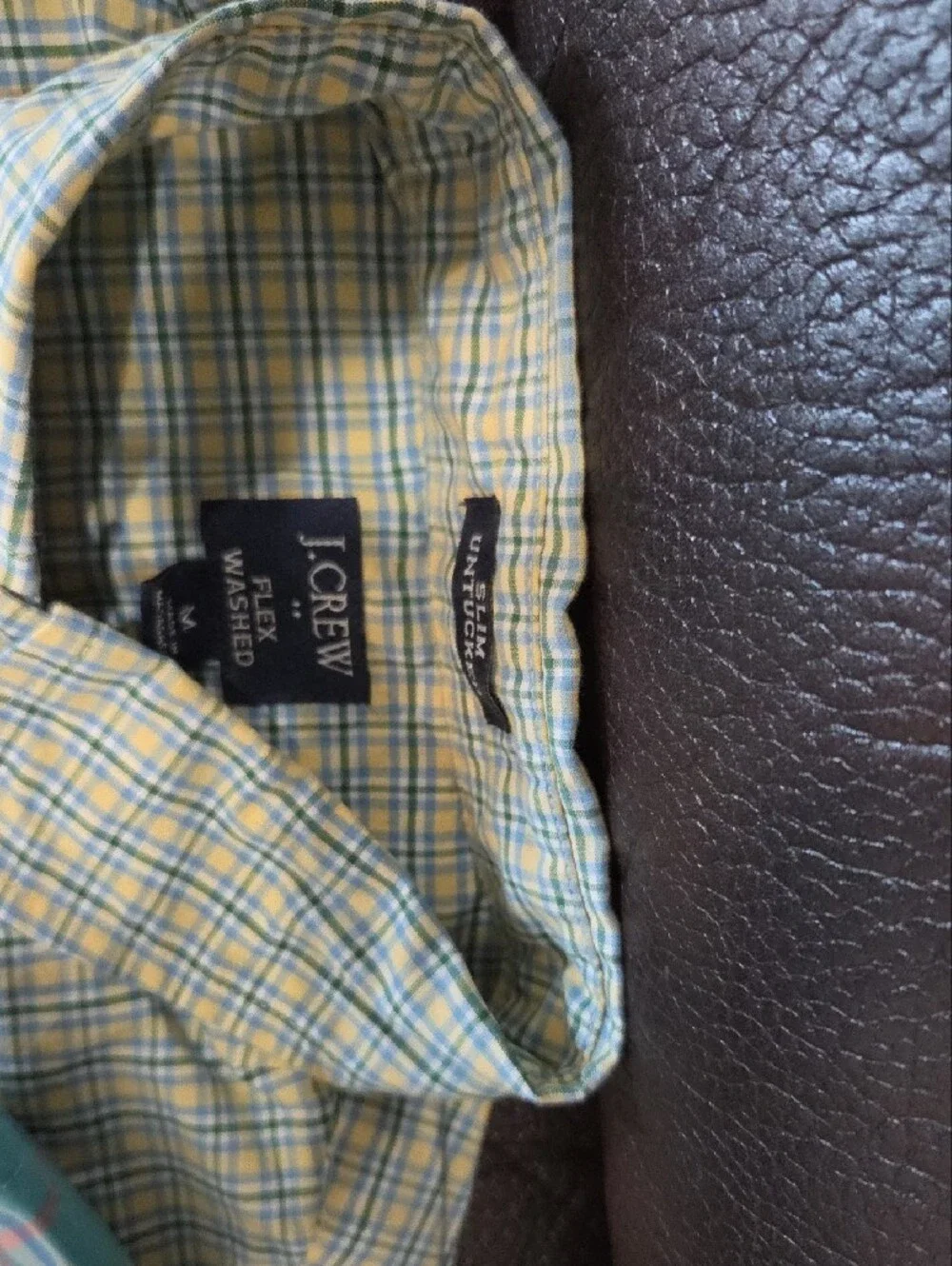J. Crew Men's Plaid Button-Down Shirt in Teal and Blue Multi Size Med